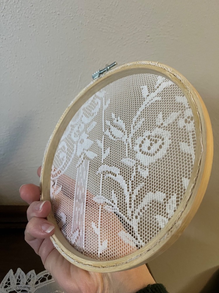 Embroidery Hoop with Lace