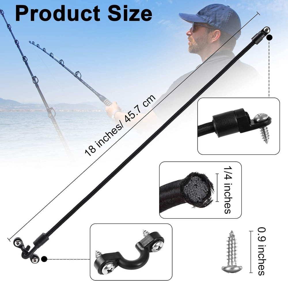 4 Pieces Rod Strap Holder Deck Mount Connector Mount Rod Strap Hold down for Boa