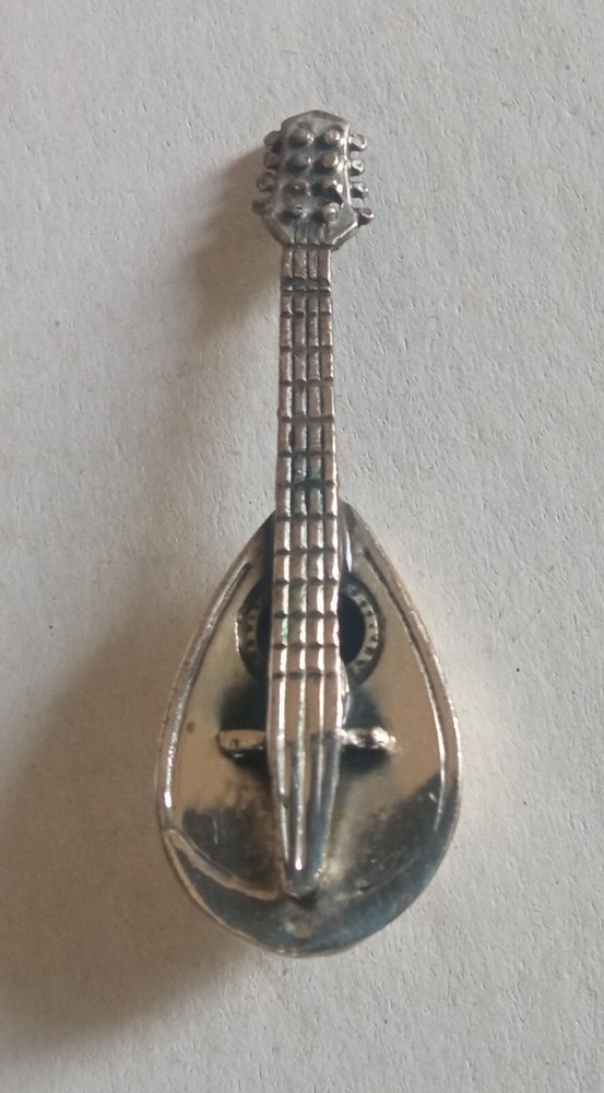 Vintage Solid Silver Mandolin Miniature Hallmarked - Made in Italy