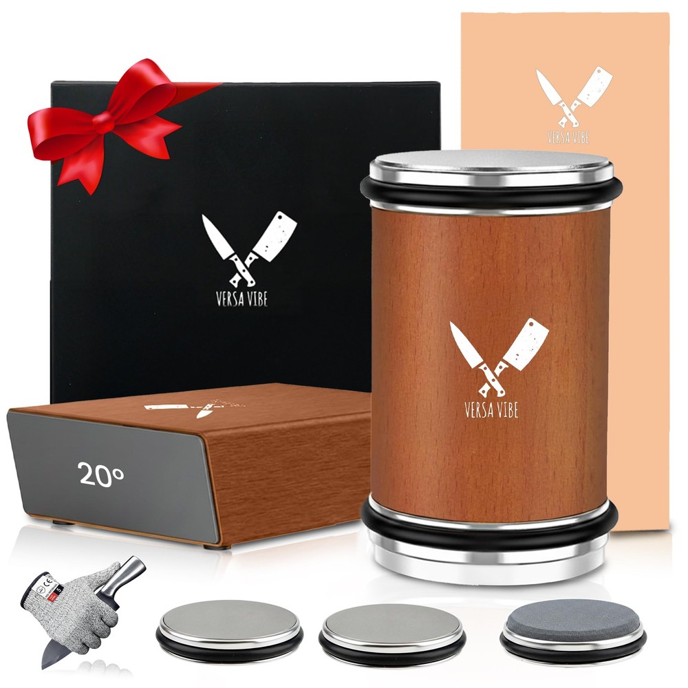 Premium Rolling Knife Sharpener, High Carbon 400, 1000, & 2 Angle, 2 Angle