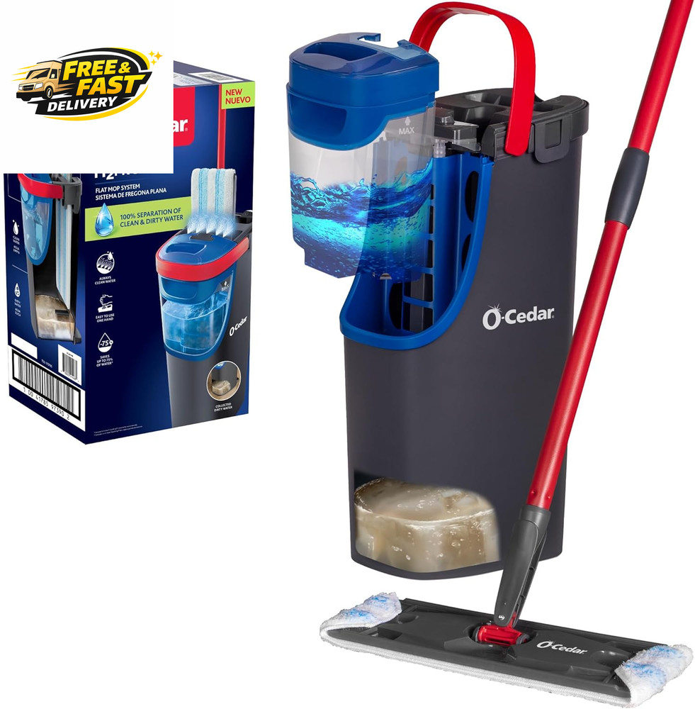 H2Pro Flat Mop System | Quick Cleaning Tool | Clean with Water | Machine Washab