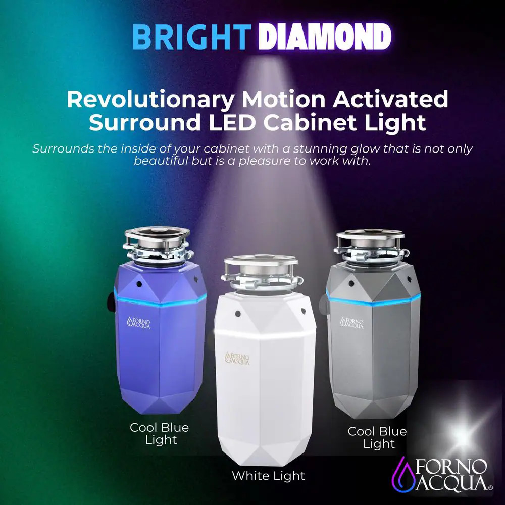 Bright Diamond Corded Moonstone 1 HP Continuous Feed Super Quiet Garbage Disposa