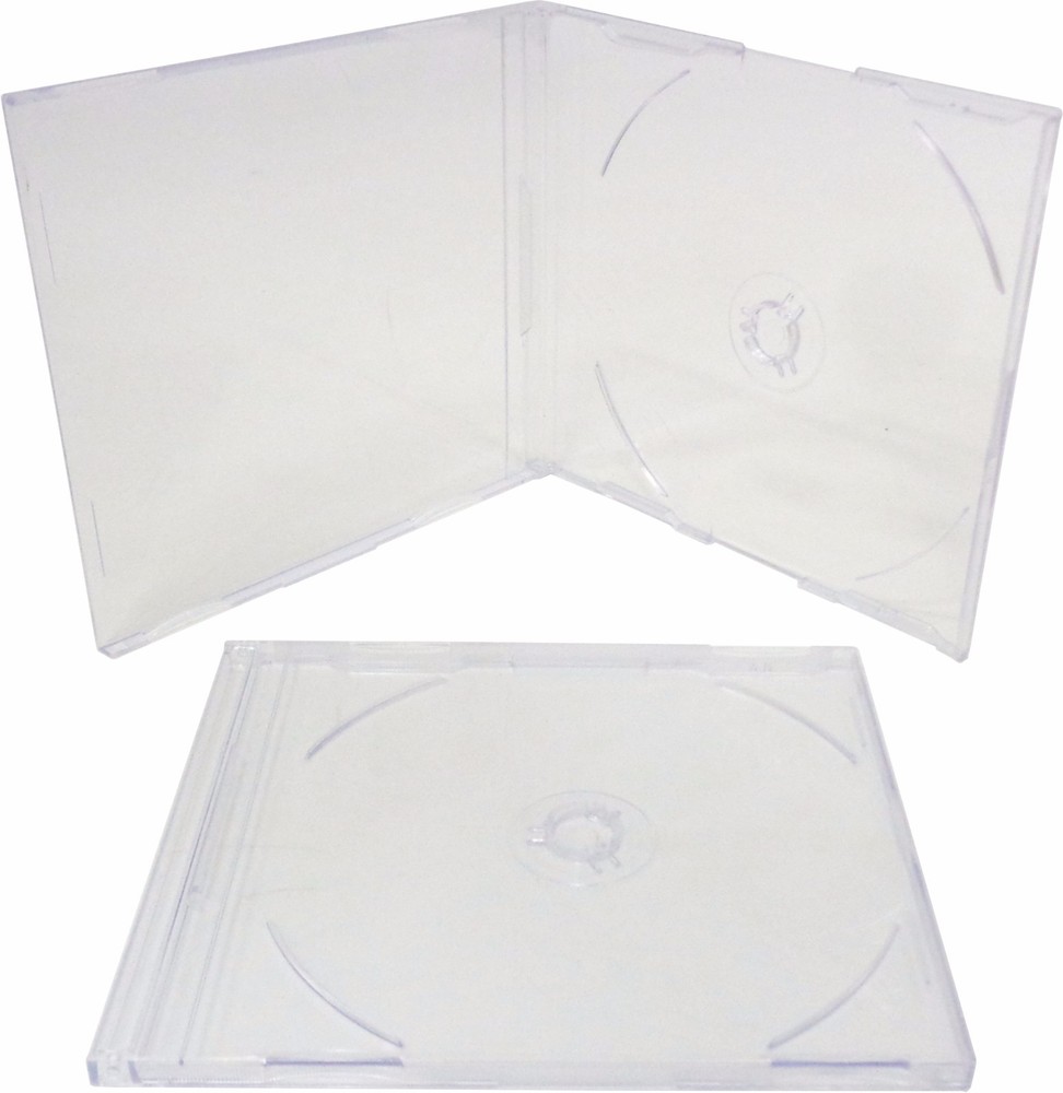 (100) Clear 7mm SLIM CD DVD Data Disc Jewel Cases Boxes Single Thin #CDBS07CL