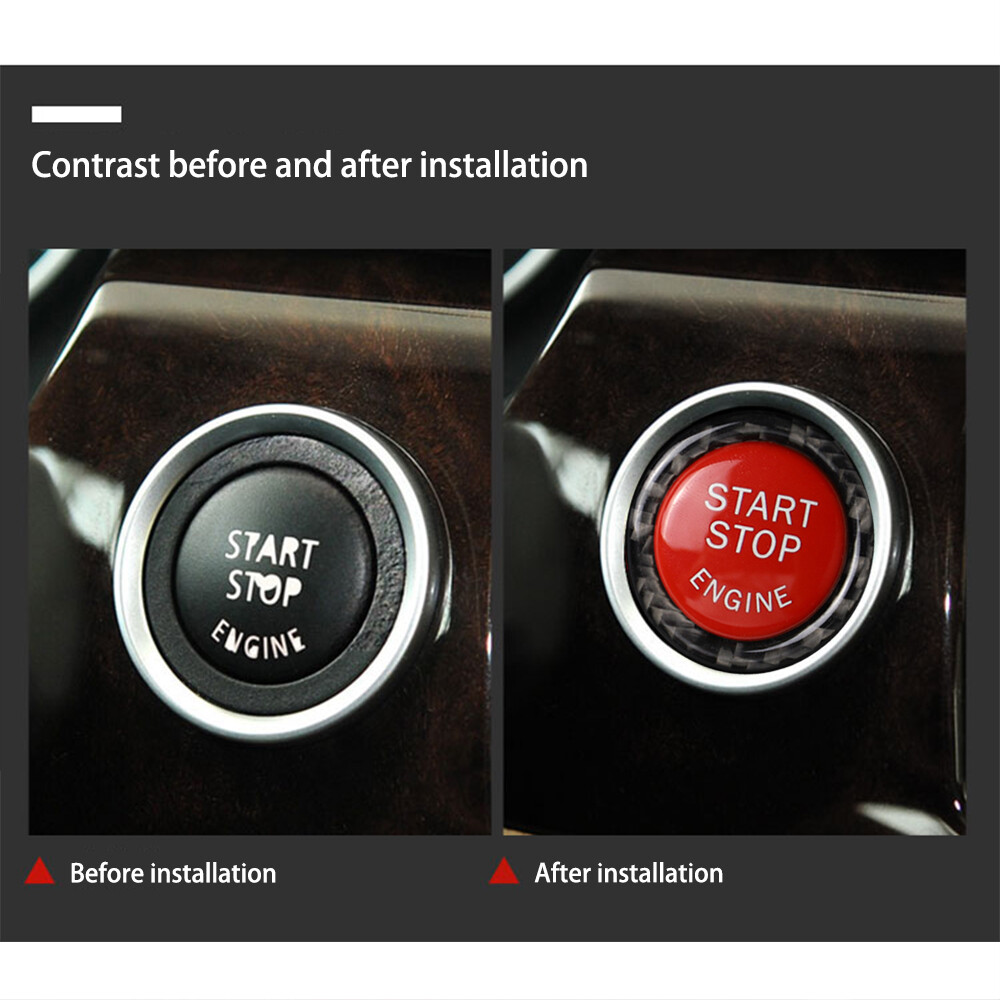 Red Start/Stop Engine Button Replace Cover With Ring For BMW E90 E92 E93 2009-12
