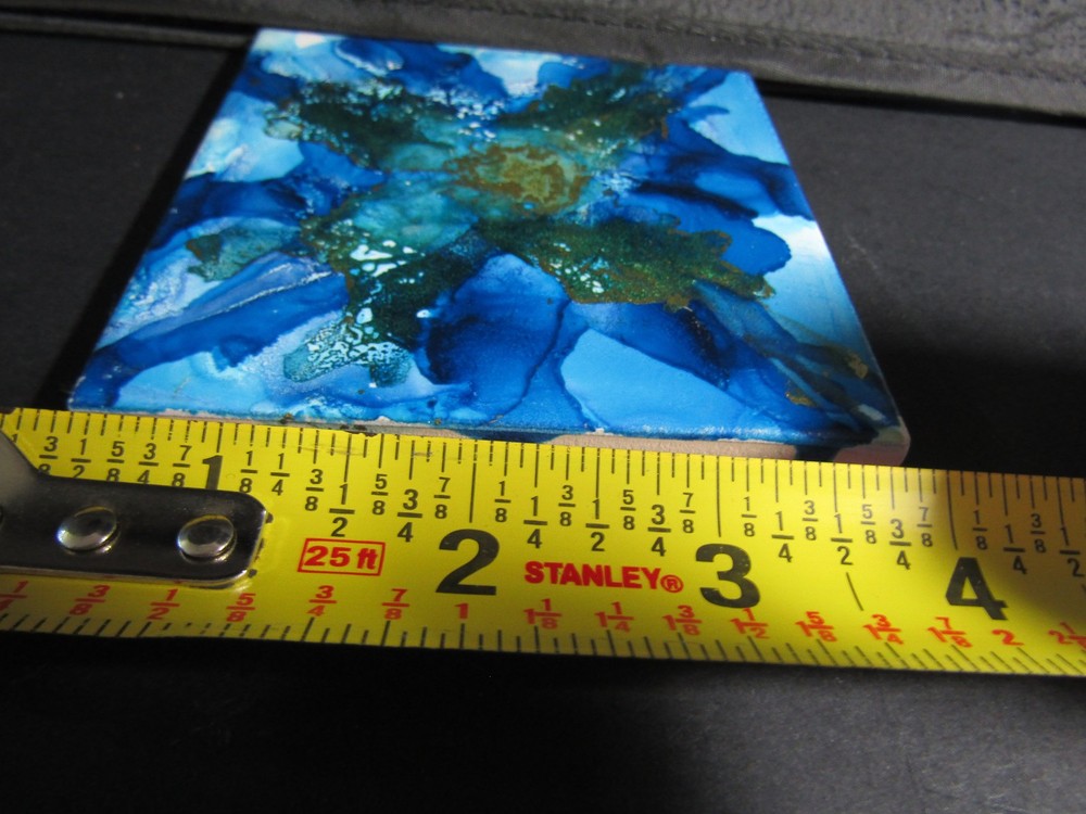 2 Abstract Art Decorative Tile 4 Inch Square Craft Project Material