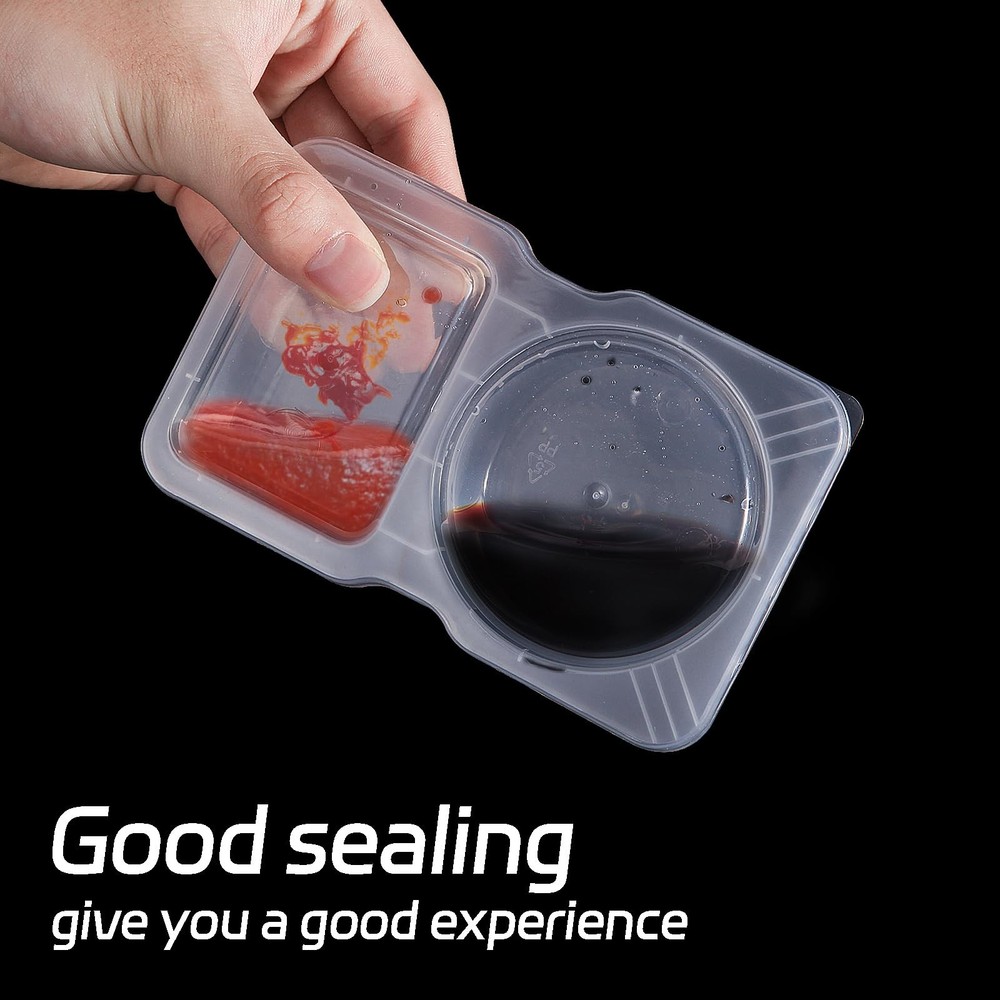 Evmliy 15 Sets Snack Containers, Reusable Double 2 Compartment Small