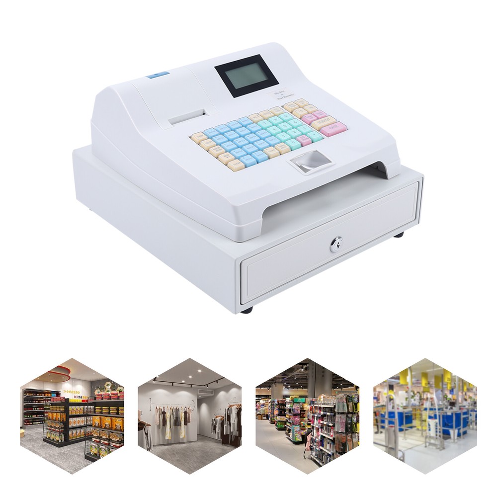 Electronic Cash Register - Digital LED, 48-Key Keyboard, Drawer Box