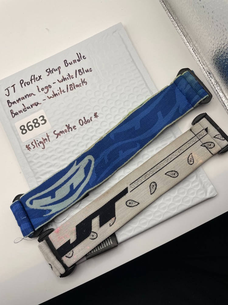 JT Proflex Strap Bundle Banana Logo - White/Blue Bandana- White/Black