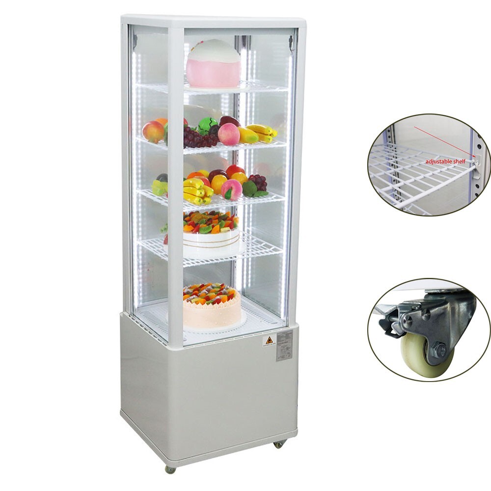 Floor Refrigerated Cake Fruit Display Cabinet Showcase w/Automatic Defrost 110V