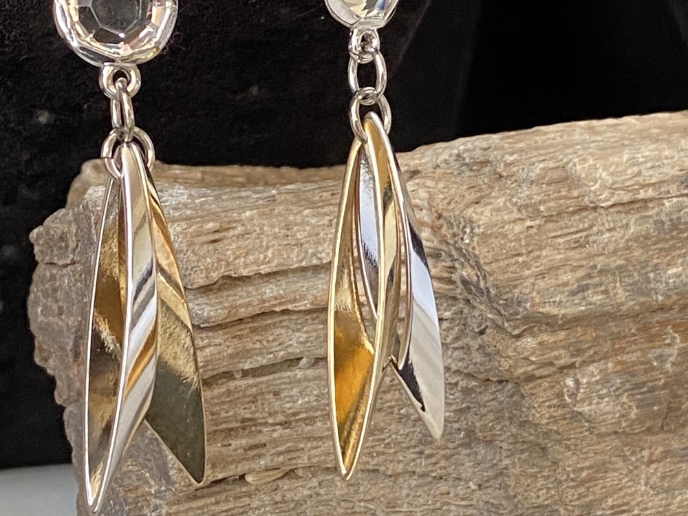 Vintage Crystal two tone Earrings