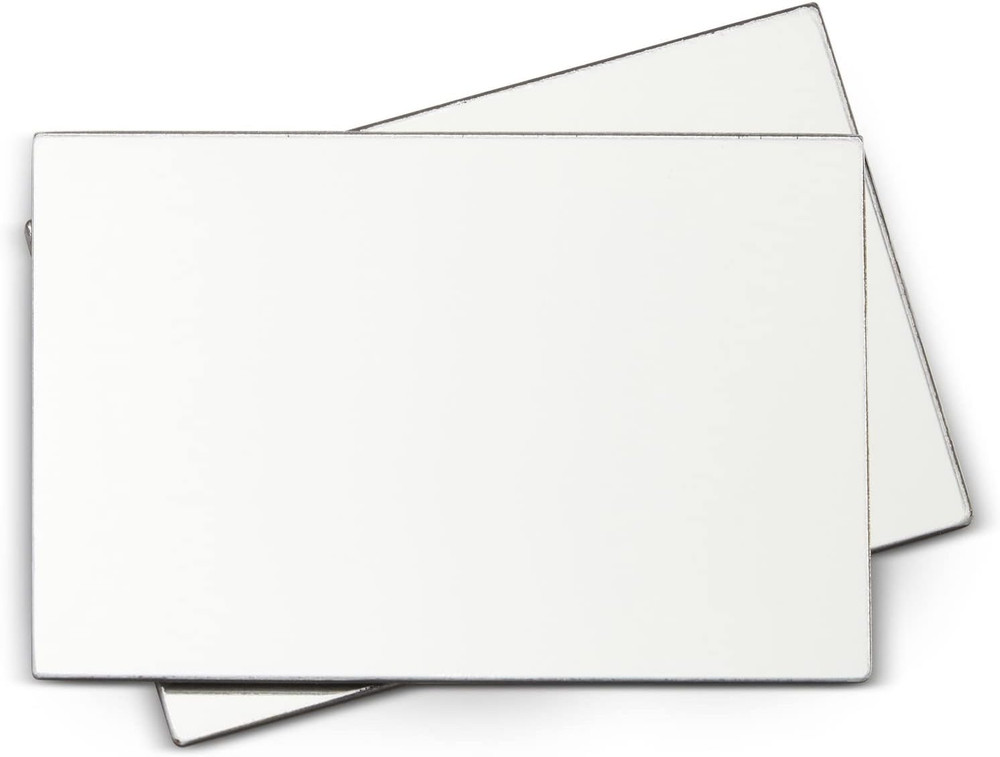 Juvale Locker Mirror Magnetic - 4 X 6 In, Silver Acrylic, Rectangular, Set of 2
