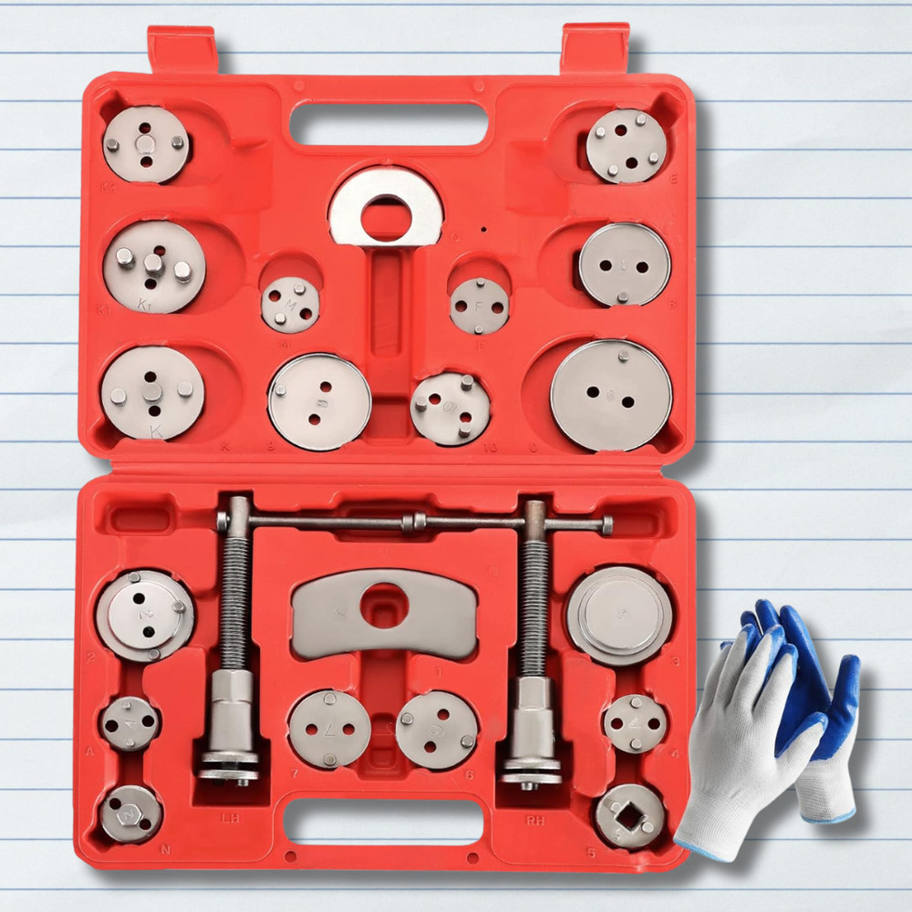 22pcs Heavy Duty Disc Brake Caliper Tool Set and Wind Back Kit