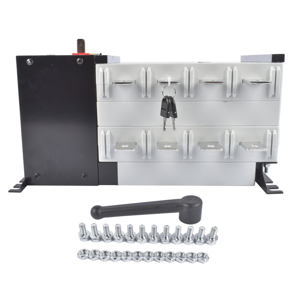 Industrial Automatic Transfer Switch 4P 400A 110V/220V Black and White Plastic