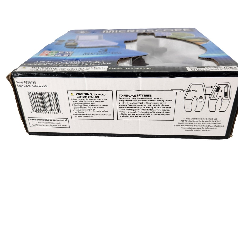 STEM Microscope With Light Source 100x, 200x, 450x, Kids, Educational, Ages 8+