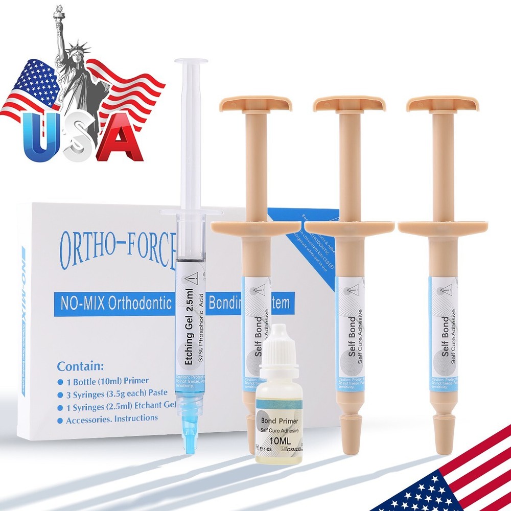 Dental Orthodontic Adhesive Brackets Paste Direct Bonding System Resin No-Mix