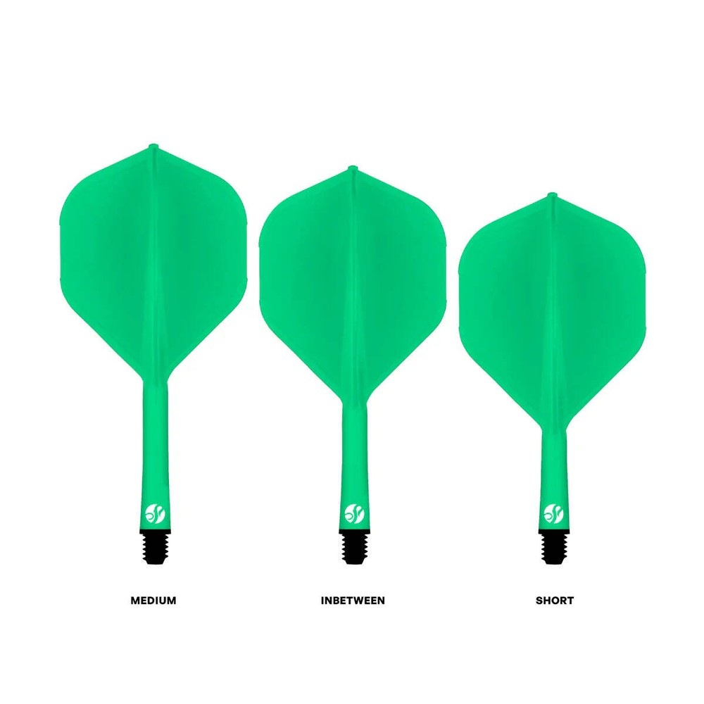 Shot Flight Deck One Piece Dart Flight and Shaft System Green Medium