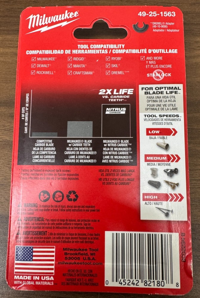 MILWAUKEE TOOLS 49-25-1563 - 3 Pack - NEW