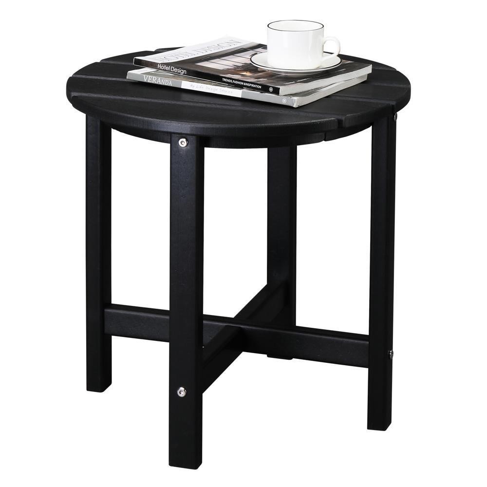 Durable 18in Round Patio Deck Portable Side Corner Single Layer Table 2 Colors