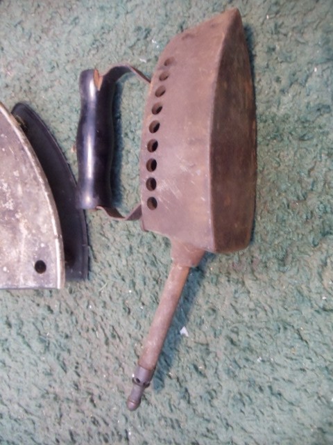 vintage Iron with Wood Handle