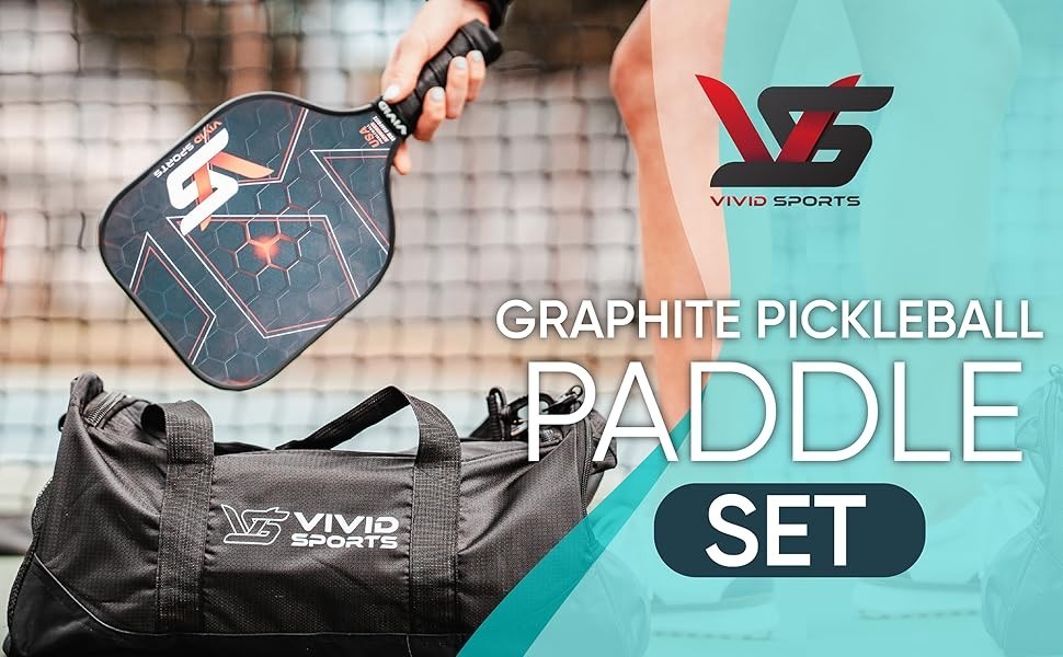 Graphite Pickleball Paddle Polymer Honeycomb Core | Duffle Bag | Indoor