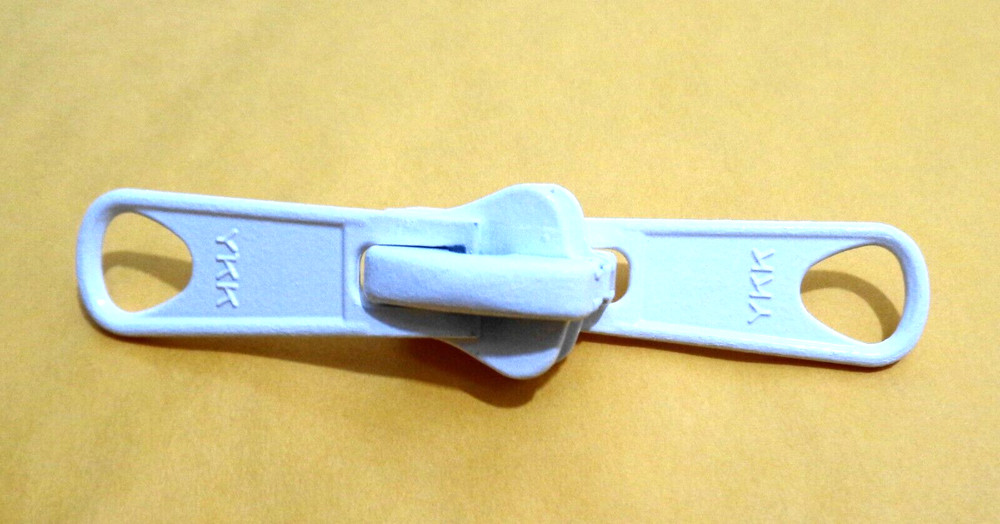#8V White 2 Pull Reversible Slider for Vislon zipper YKK New