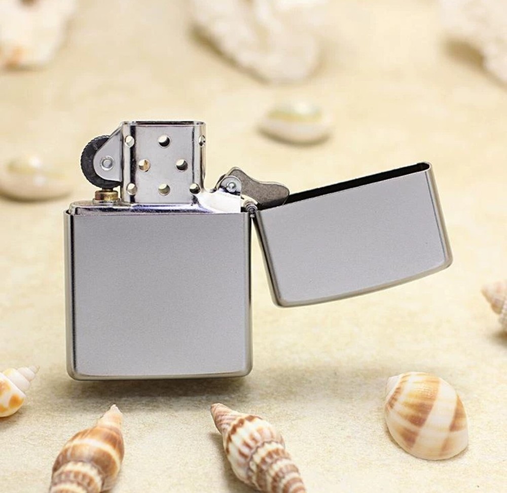 New Zippo oil Lighter skeleton Silver with box