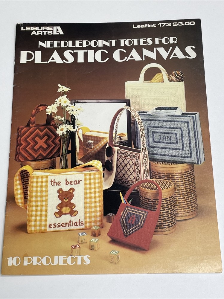 Leisure Arts Needlepoint Totes for Plastic Canvas 10 Projects Pattern
