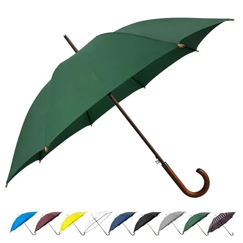 48" Large Umbrella –Windproof Stick Umbrellas for Rain, Automatic Open, Green