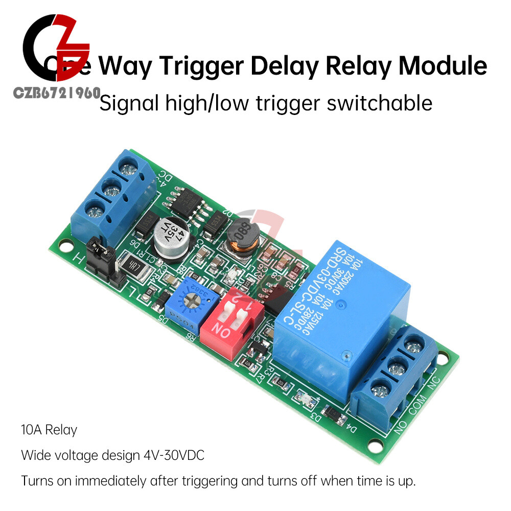 DC4-30V Power Adjustable Delay Relay Timer Control Module Trigger Delay Switch