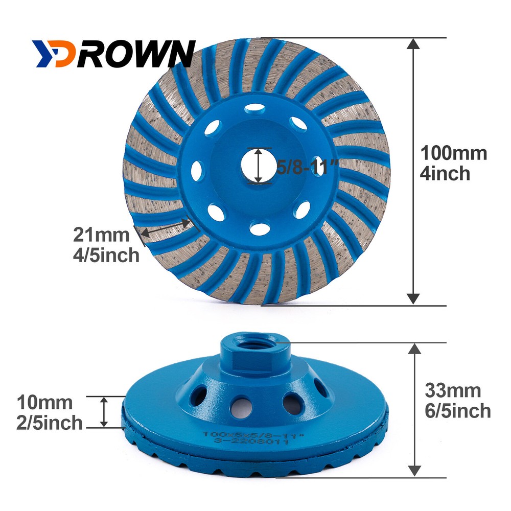 4"Concrete Diamond Cup Wheel Grinding with 5/8-11or M14 Thread for Angle Grinder