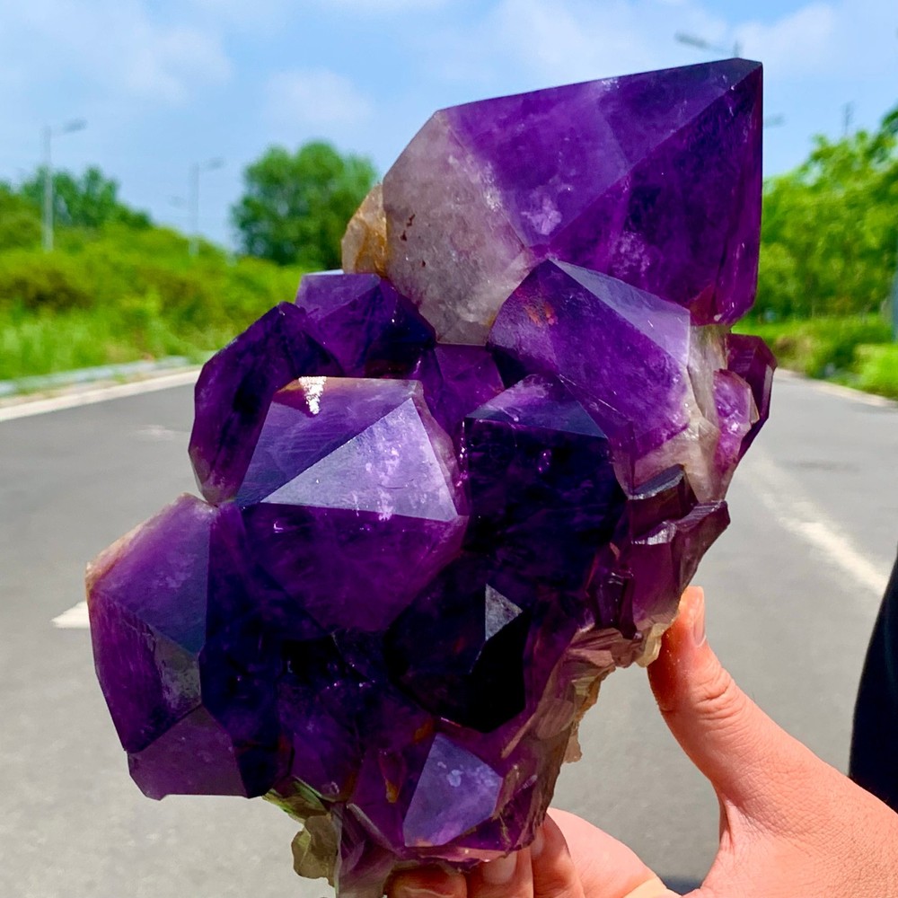 7.2LB Natural Amethyst geode quartz cluster crystal specimen Healing