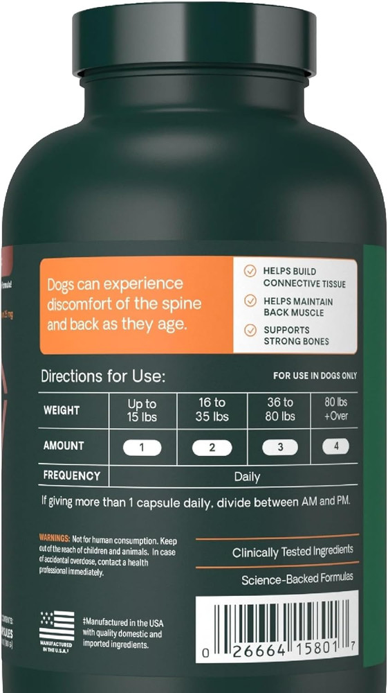 Vetriscience Healthy Spine & Disc Easy-Open Capsules, Back and Spinal Support Ch