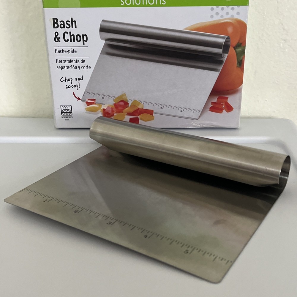 PREP SOLUTIONS Bash Chop Scoop Scrape Stainless Steel Kitchen Tool