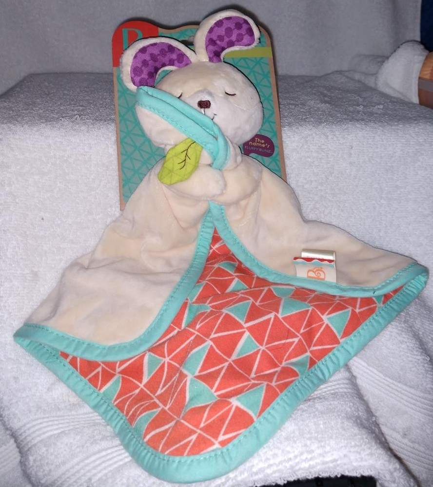 B. Snugglies Fluffy Bunz Mini Blankie Plush NWT