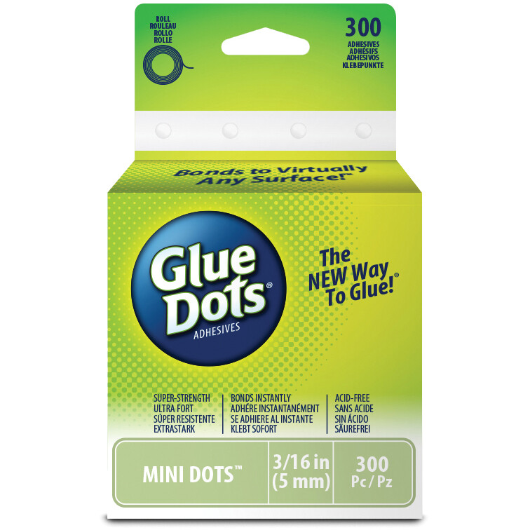Glue Dots GD32794 Clear Dot Roll-Mini .1875" 300/Pkg