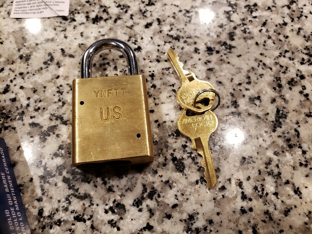 NEW •FAST SHIP• AMERICAN LOCK ASL40NB Keyed Padlock, 1-1/2"W SOLID BRASS!