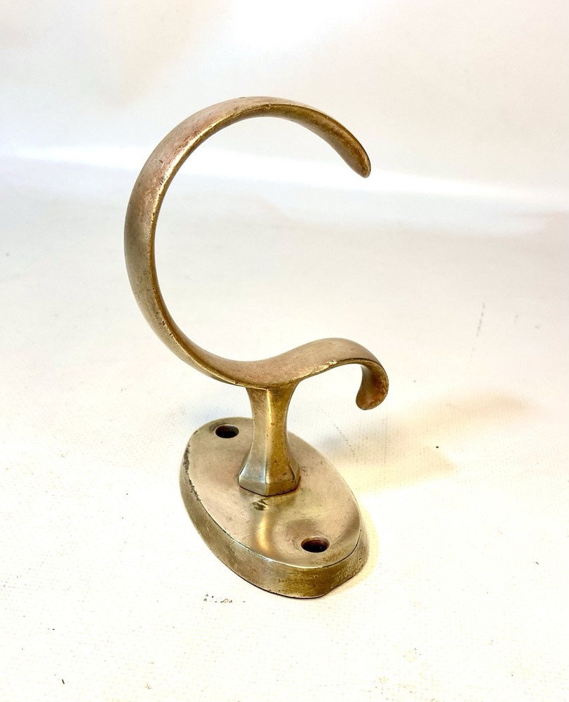 ANTIQUE FIREPLACE BRASS JAMB HOOK