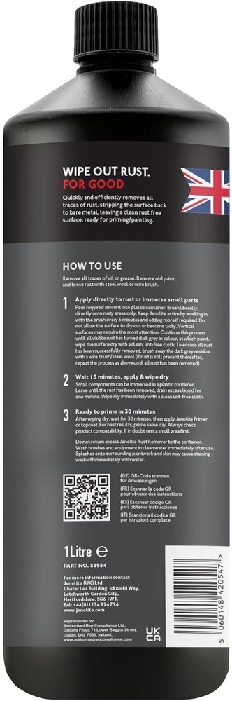 Rust Remover Gel. For Quick Rust Treatment, Back to Bare Meta...