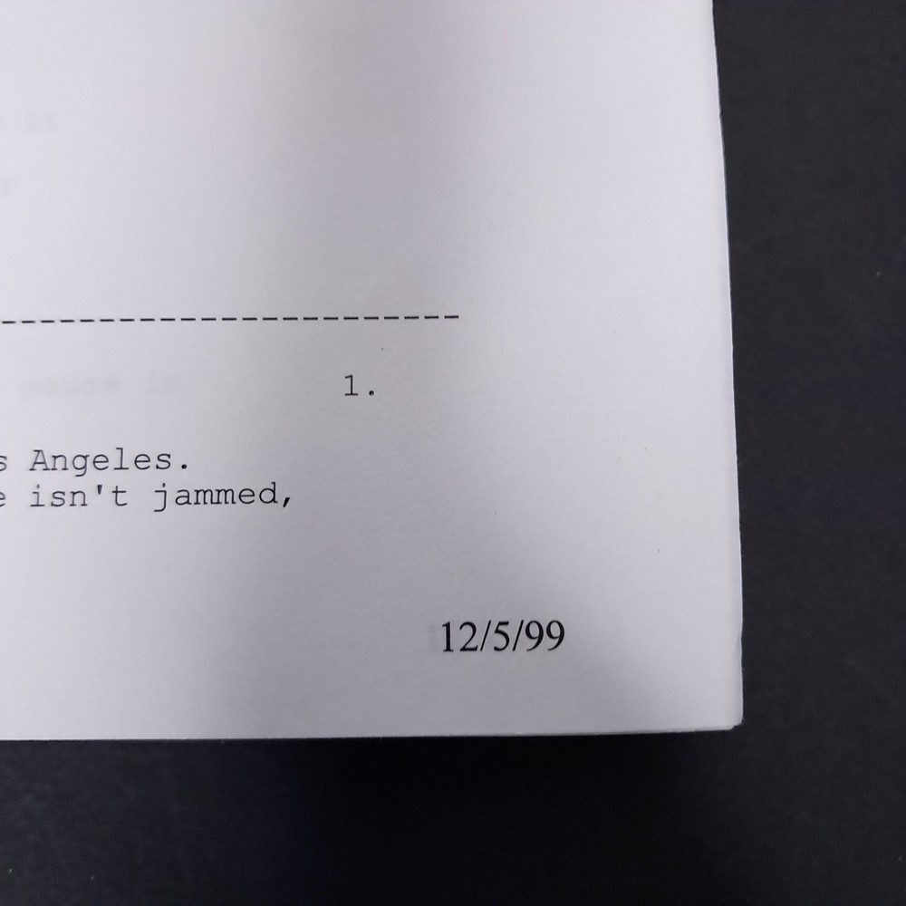 Pulp Fiction Quentin Tarantino & Roger Avery Movie Script Last Draft May 1993