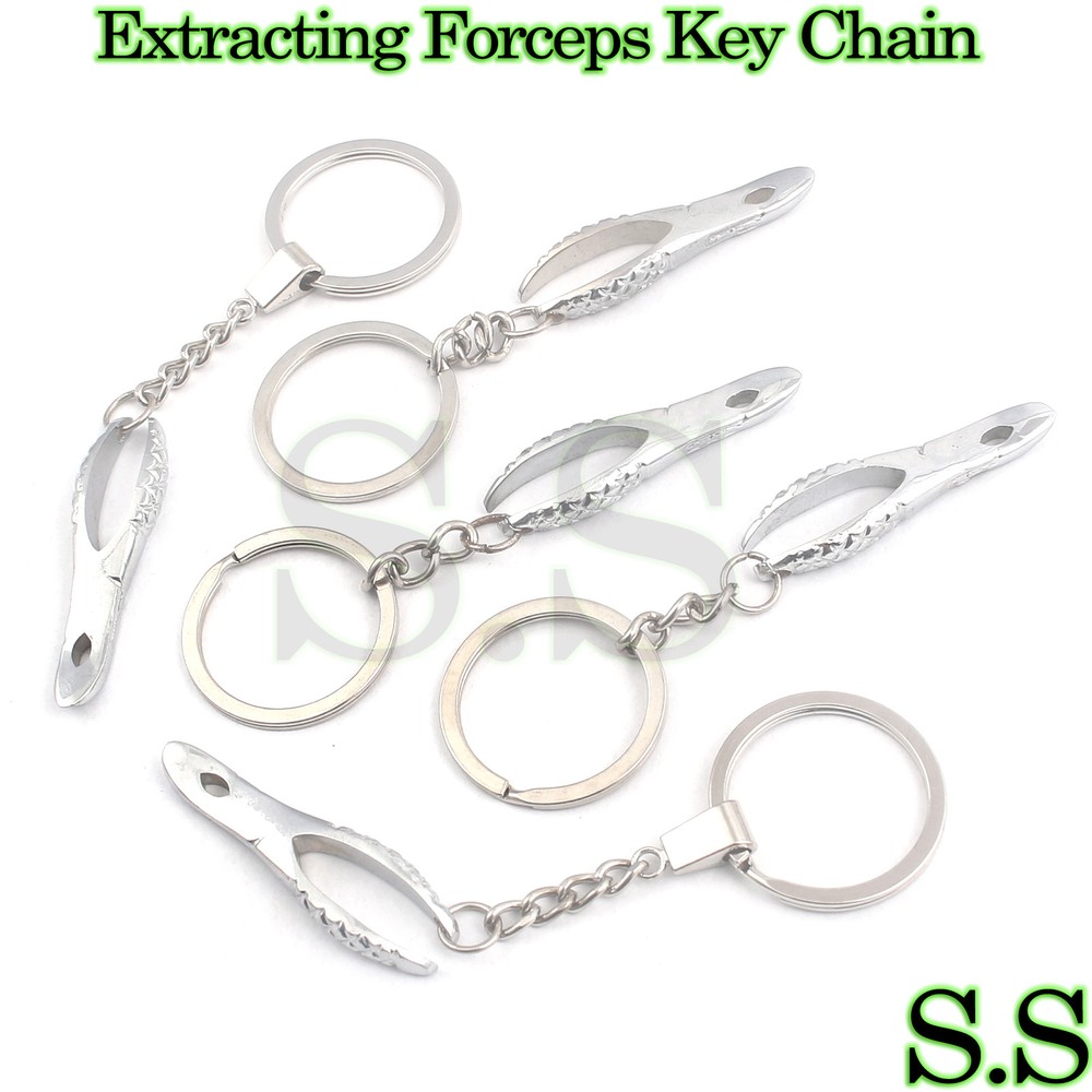 5 EXTRACTING Forceps Key Chain Dental Instruments