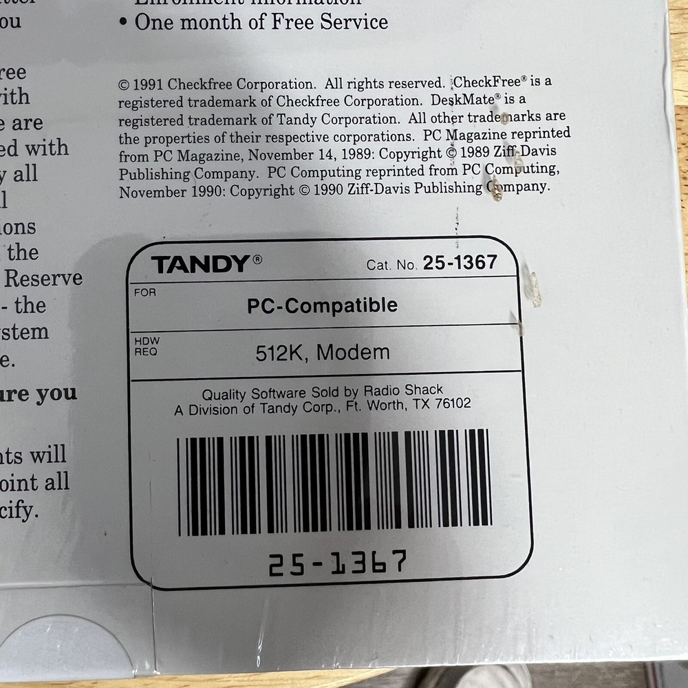 1991 Check Free Vintage Computer Software First Electronic Bill Paying Software