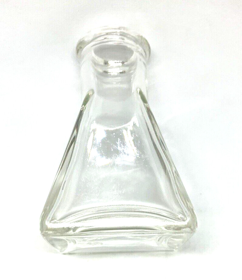 Clear Glass Pyramid Bottle Small Apothecary Perfume Diffuser Bud Vase Decorative