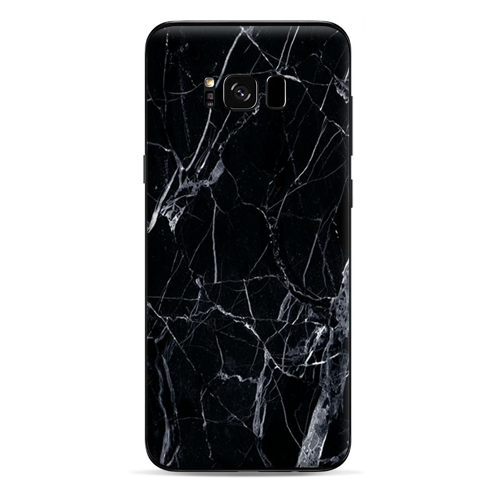 Skins Decals for Samsung Galaxy S8 - Black Marble Granite White