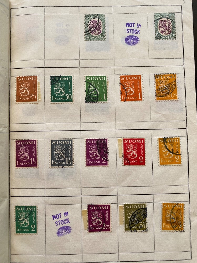 WW Stamps Finland hinged on approval pages
