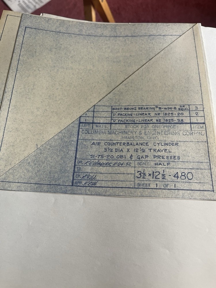 Colombia Machinery & Engineering Corp. Operating Instructions /Maintenance DATA