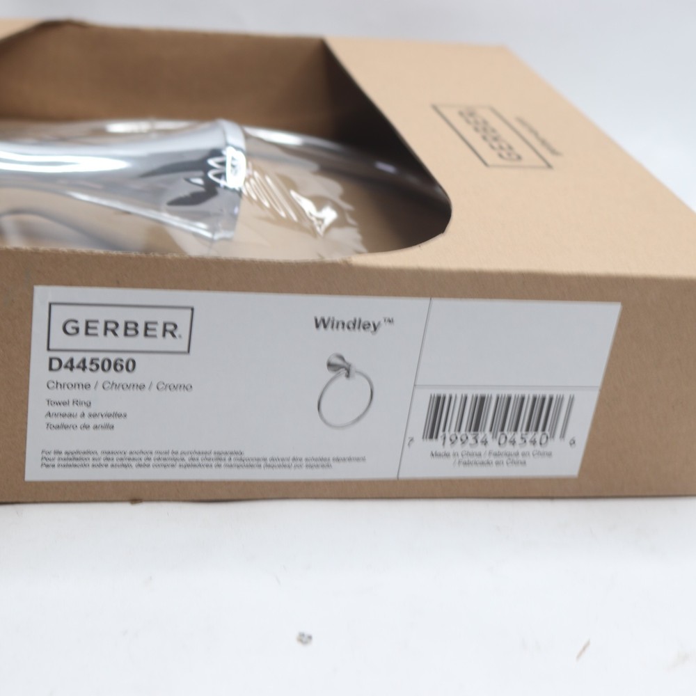 Gerber Windley Wall Mounted Towel Ring Chrome D445060