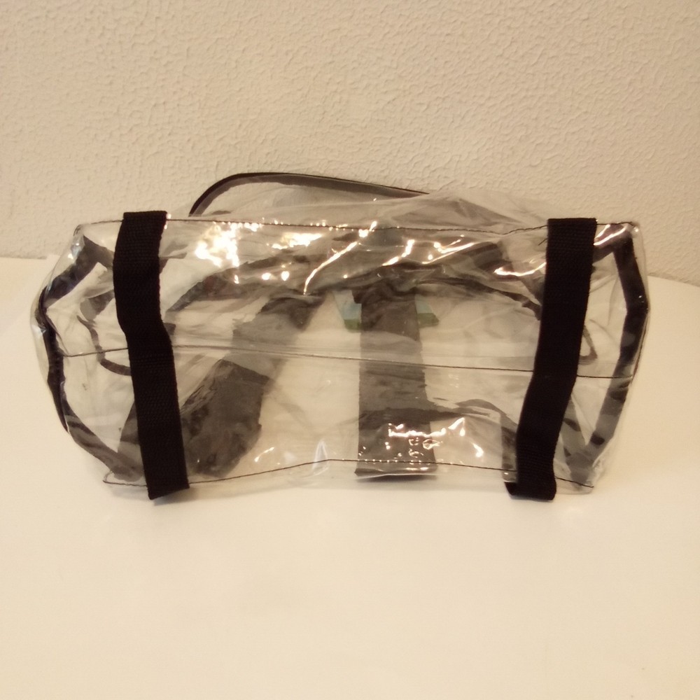 Invision Clear Black Double Adjustable Straps Top Handle Plastic Backpack NWT