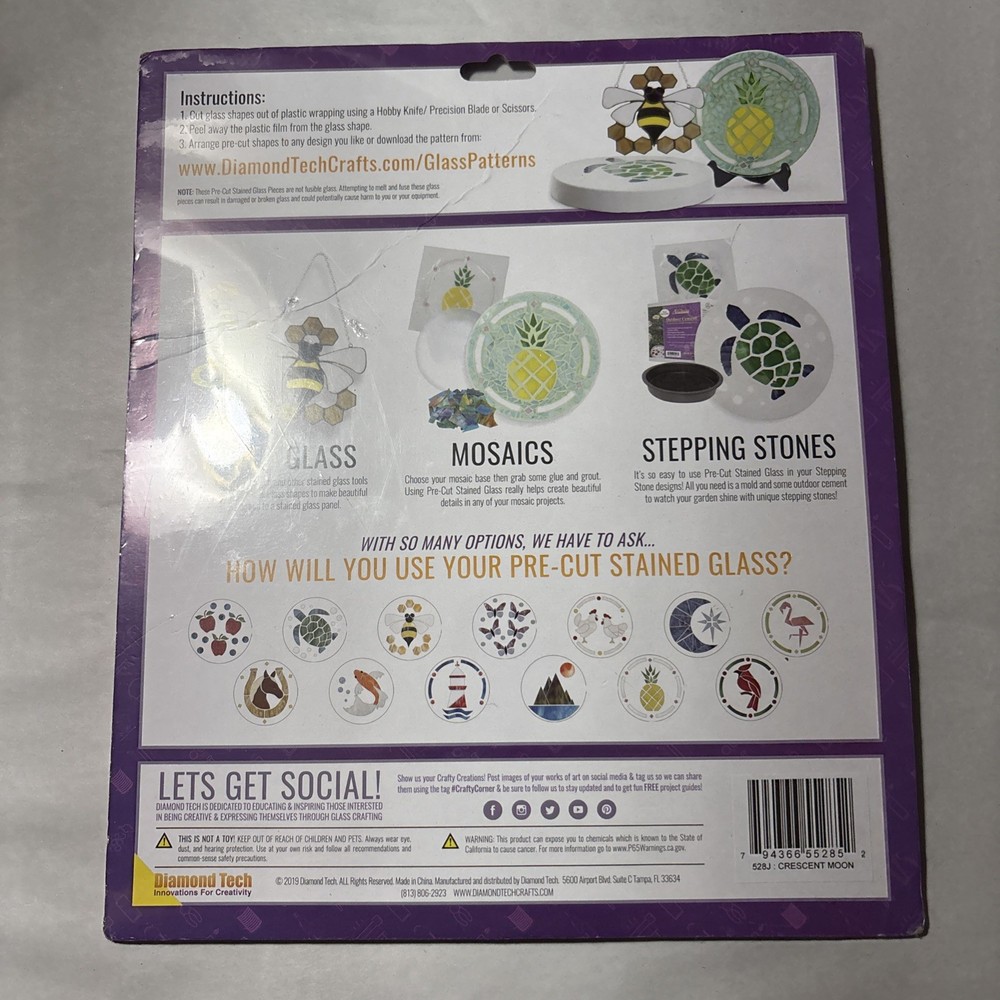 Crescent Moon Stained Glass Pre-Cut