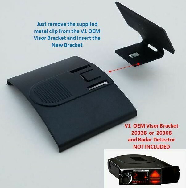 New Valentine One Visor Clip Permant Windshield Conversion Bracket (V1-P)