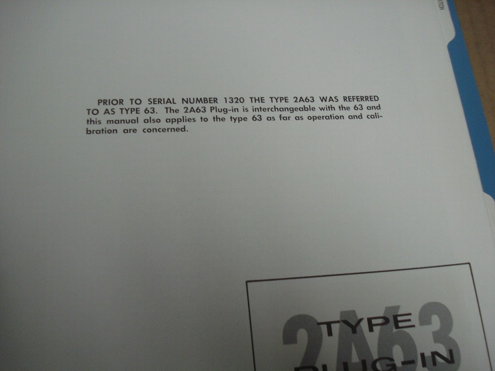 Tektronix Type 2A63 Differential Amplifier Instruction Manual 1962